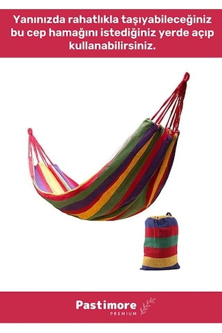 Premium Dayanıklı Yırtılmaz Su Geçirmez Kamp Piknik Bahçe Balkon Outdoor Kamp Salıncak Hamak Çok Renkli