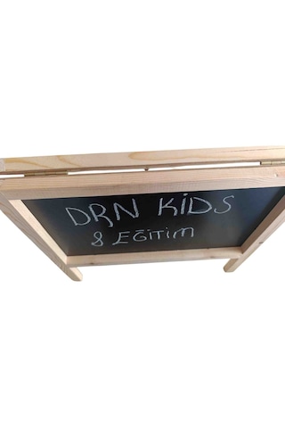 Drn Kids Ve Eğitim Küçük Boy Masa Üstü Yazı Tahtası 15 Renkli Tebeşir ,15 Beyaz Tebeşir Silgi Ve Kalem Ahşap