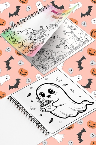 Halloween Spooky Cute And Kawaii Bold And Easy 20 X 20 Cm Büyük Boyama Kitabı