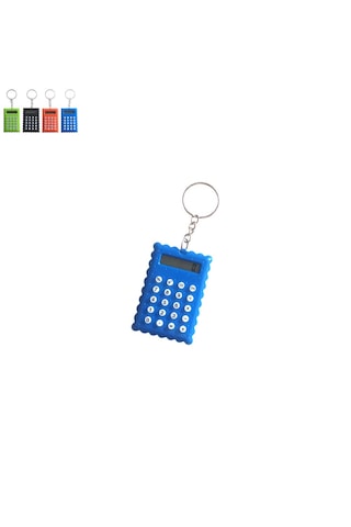 Bisküvi Şekilli Mini 8 Haneli Hesap Makinesi Anahtarlık 1 Adet Ebat: 5,5 Cm X 3,7 Cm Mavi