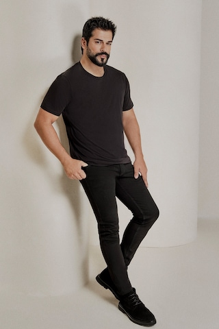 AC&Co / Altınyıldız Classics 4A4800000001SYHXS Slim Fit Bisiklet Yaka Kısa Kol Pamuklu Erkek Tişört Siyah