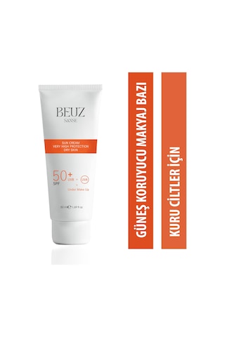 Beuz Sanse Kuru Ciltler için Çok Yüksek Korumalı Güneş Kremi & Makyaj Bazı SPF50+ 50 ML