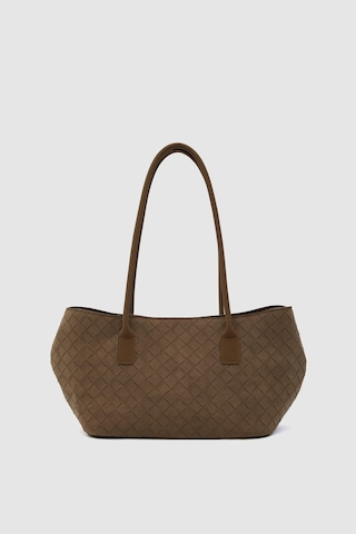 Shule Bags Veneta Süet Shopper Omuz Çantası Taba Taba