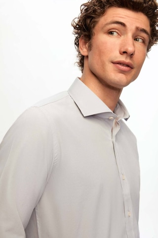D'S Damat Ds Damat Slim Fit Gri Italyan Yaka Dar Kesim Klasik Kravatlık Uzun Kollu Kolay Ütülenebilir Nefes A 2HF02ORT5185 Gri