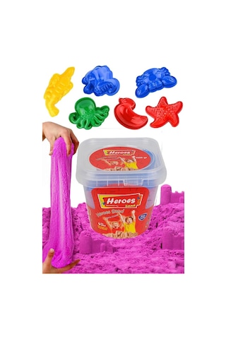 Mor Kinetik Kum 500 Gr Ve Oyun Kalıbı 6 Lı 1 Paket Kurumaz Kinetik Oyun Kumu Doğal Kinetik Kum