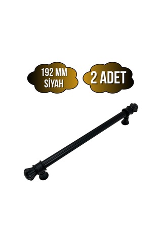 Nobel Akyaka Çizgili Siyah Metal Dolap Kulpu Mobilya Ve Mutfak Dolap Kulpu Siyah 192mm 2 Adet Siyah