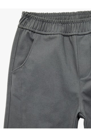 Koton Pamuklu Beli Bağcıklı Bol Kesim Gabardin Pantolon Gri 7wkb40017tw