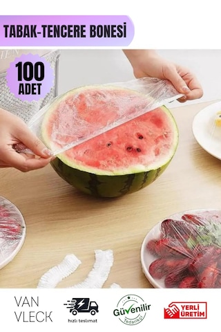 100 Lü Lastikli Gıda Bonesi Tencere & Tabak Bonesi