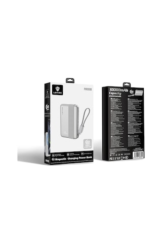 Lenyes Pw1019d Pd 45w Qi2 Teknolojili Type-c Kablolu Wireless Powerbank 25w 10000mah Gümüş