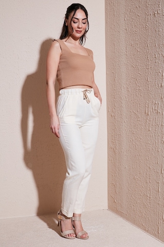 Fashion Friends Kadın Pantolon 24y0250k1 Natural Krem