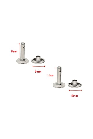 Uzun Rivet, Perçin 9mm Kafa 33,5 14mm Bacak , Nikel 1000 Adet