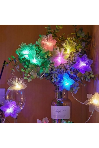 Led Fiber Optik Peri Masalı Işığı, Düğün Ve Tatil Dekoratif Işık Zinciri, 3m Su Geçirmez 20 Led Boncuklu Peri Masalı Işığı, Pille Çalışır Çok Renkli