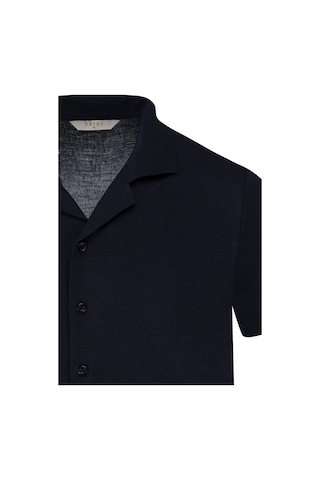 Hatemoğlu Lacivert Regular Fit Apaş Yaka Keten Gömlek 35054 4112002