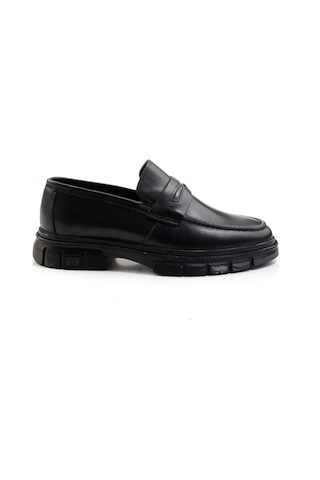 Bambi Siyah Hakiki Deri Erkek Loafer Ayakkabı E01795025641 Siyah