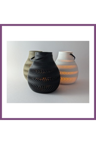 Twin Store 3d Baskı Dalga Desenli Tealight Mumluk Modern Led Mum Tutucu Dekoratif Işıklı Bzstwın Çok Renkli