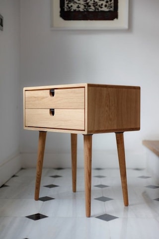 Çift Çekmeceli Modern Ahşap Komodin Ceviz