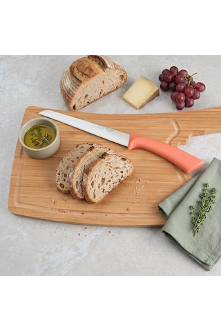 Aryıldız Mira Tırtıklı Ekmek Bıçağı Somon 17 Cm Renkli
