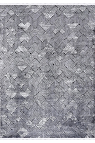 Safir 4035 Gri Uzun Ömürlü Yumuşak Polyester Halı Gri