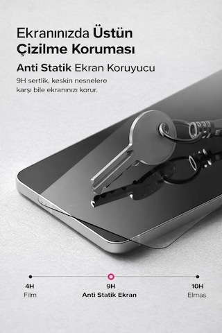 Apple Uyumlu iPhone 17 Pro Hayalet Ekran Koruyucu % 100 Cam Temperli Kolay Kurulum Aparatlı