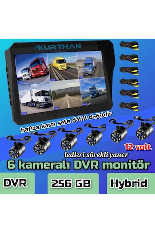 Tarımsal Araçlara 10'' Dvr Ekran Ve 6 Ad Beyaz Ledli Kamera Seti