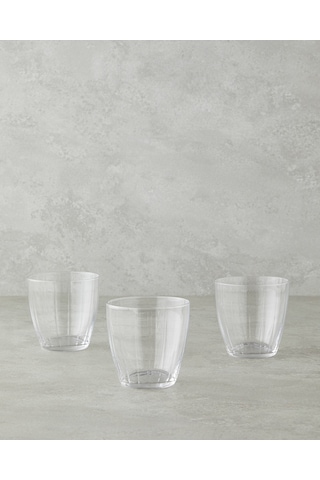 English Home Flair Cam 3'lü Bardak 365 Ml Şeffaf Şeffaf