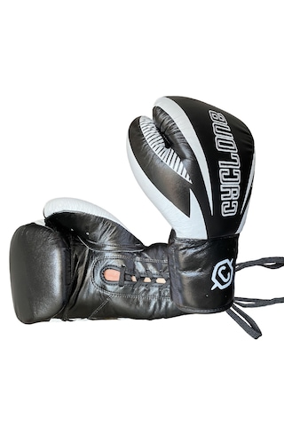 Cyclone Legion Hakiki Deri Bağcıklı Boks Ve Kick Boks Eldiveni Siyah