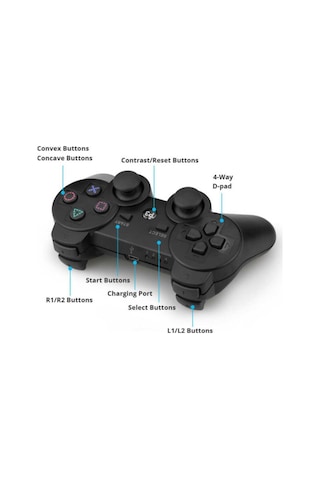 Playstation 3 Uyumlu Double-shock Wireless Oyun Kolu Siyah