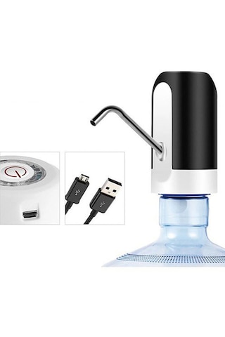 Şarjlı Damacana Su Pompası Hızlı Sessiz Otomatik Damacana Pompa Siyah