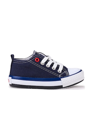 Kiko Kids Tinna Bağcıklı Erkek Bebek Keten Spor Ayakkabı Lacivert