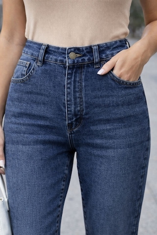 Cedy Denim Kadın Yüksek Bel Soho Boyfriend Jean C599 Mavi