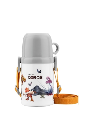 Thermo Isoleerfles Met Beker İn Draagriem - 380 Ml - Dino Marka Zwıllıng Genel