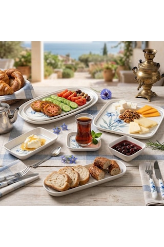 Vrn29 Kht Aden Pors Verona Kare 29 Parc. Kahvaltı Takımı Dıjıtal Aden Ipek Beyaz