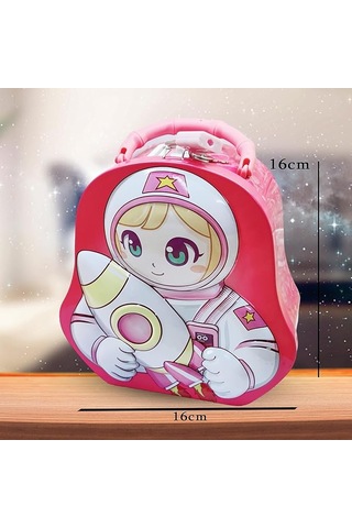 Astronot Temalı Pembe Kumbara