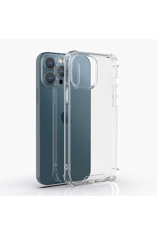 Apple Uyumlu iPhone 13 Pro Kılıf Zore Nitro Anti Shock Silikon Renksiz