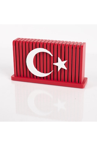 Kırmızı Beyaz 3d Türk Bayrağı Biblosu Ofis Masa Üstü Bayrağı İş Yeri Hediyesi