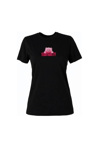 Trender 26yl71595004 Siyah Kadın T-shirt Ayıcık Baskı Siyah