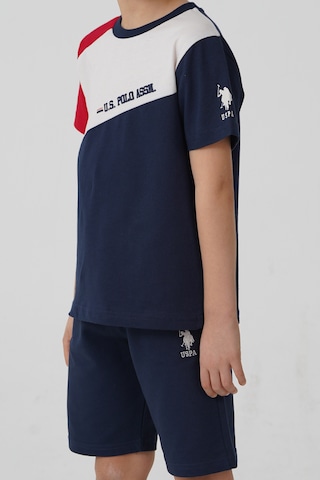U.s. Polo Assn. 2407 %100 Pamuk Cepli Erkek Çocuk Şort Pijama Takım Lacivert