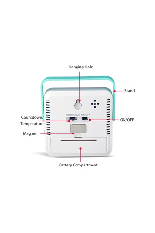 Vkemall Tp12 Yeşil Yüksek Hassasiyetli Zamanlayıcılı Isı Sicaklığı Alarm Termometresi 0-250 C