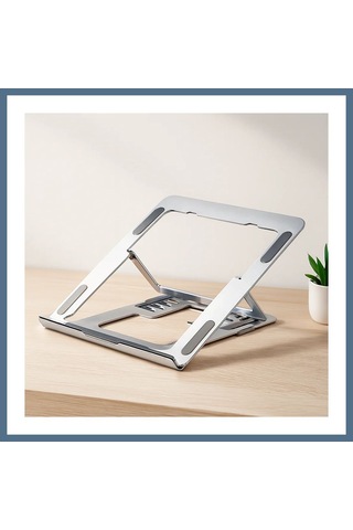 Buradabulabilirsin Katlanabilir Alüminyum Laptop Stand 6 Açılı Gümüş Bbz