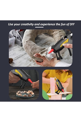 Yifomall "usb Şarjlı Profesyonel Sıcak Yapıştırıcı Tabancası - 50 Yapıştırıcı Çubuklu, Hızlı Isınma, Taşınabilir"