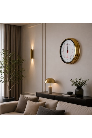 Büro Ev Ofis Hediyesi İçin 40cm Golden Metal Takvimli Duvar Saati Diğer