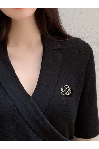 Beautiful Detail Orijinal Gül Desenli Broş 145118040 Siyah