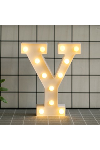 Mufunye Led Harf Işığı Y - Pvc Malzeme Isı Beyaz Işık - Ev Dekorasyonu, Özel Etkinlikler, Nikah, Doğum Günü - Masaüstü/sınırlı Asma - Pil Dahil Değil Diğer