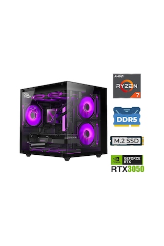 Xaser ELITE-X30 R7-7800X3D 16 GB 1 TB M.2 NVMe SSD RTX3050 Free Dos Masaüstü Oyuncu Bilgisayarı