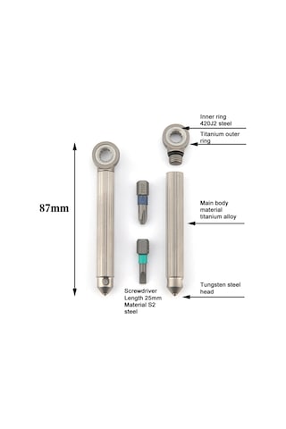 Xindoker Ti Alyuminyum Saplı Çift Uçlu Manyetik Tornavida Seti - Tungsten Çelik Pencere Kırıcı - Taşınabilir Ev Ve Acil Durum Araçları
