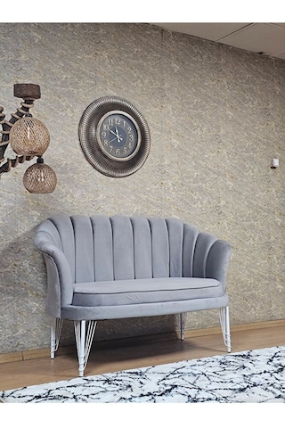 İkili İstiridye Beyaz Boyalı Telli Ayak Çay Seti Koltuk Tekli Ber Çok Renkli