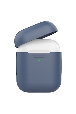 Apple Uyumlu AirPods Kılıf Silikon Tpu Malzeme 1 2 Nesil Pt02 f Bebe Mavi