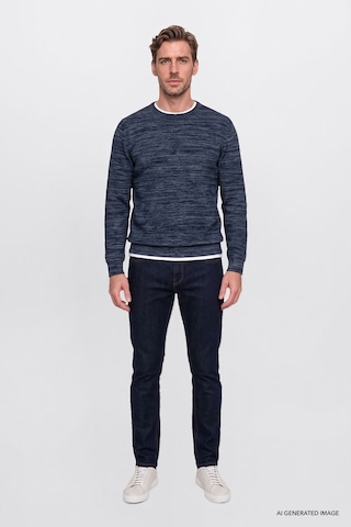 AC&Co / Altınyıldız Classics Ekstra Slim Fit Dar Kesim Pamuklu Riss Erkek Jean Kot Pantolon Koyu Lacivert