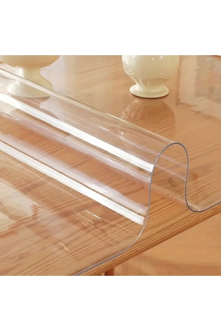 2 Mm Şeffaf Pvc Masa Örtüsü Kristal Netlikte Masa Koruyucu Şeffaf