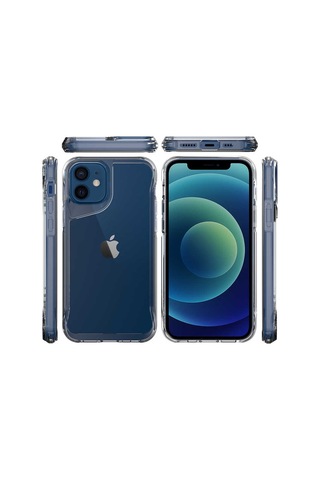 Apple Uyumlu iPhone 12 Kılıf Case, Transparent Smooth Hard Protective Cover